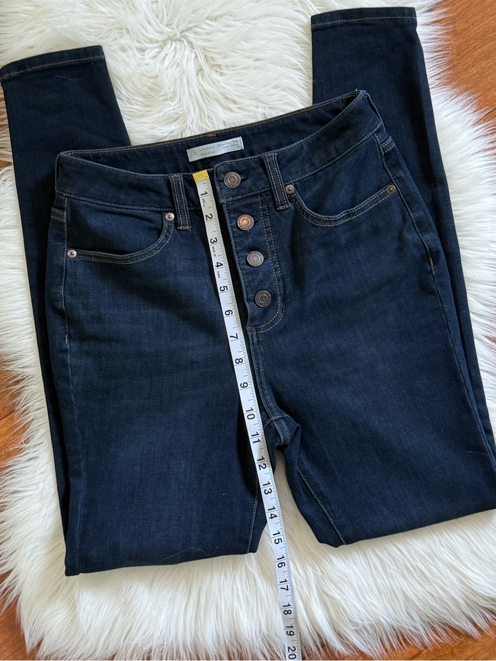 LC Lauren Conrad Super High-Rise Super Skinny Blue Jeans-Size 2 - Picture 5 of 9